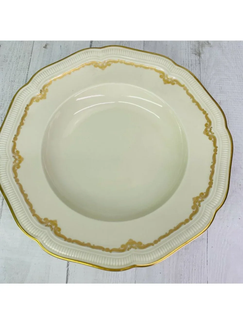 Hutschenreuther Selb WEIMAR Bavaria Germany Gold Large Rim Soup Pasta Bowl Set 6